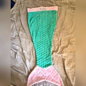 "Lilly" monogram mermaid blanket/sleeping bag